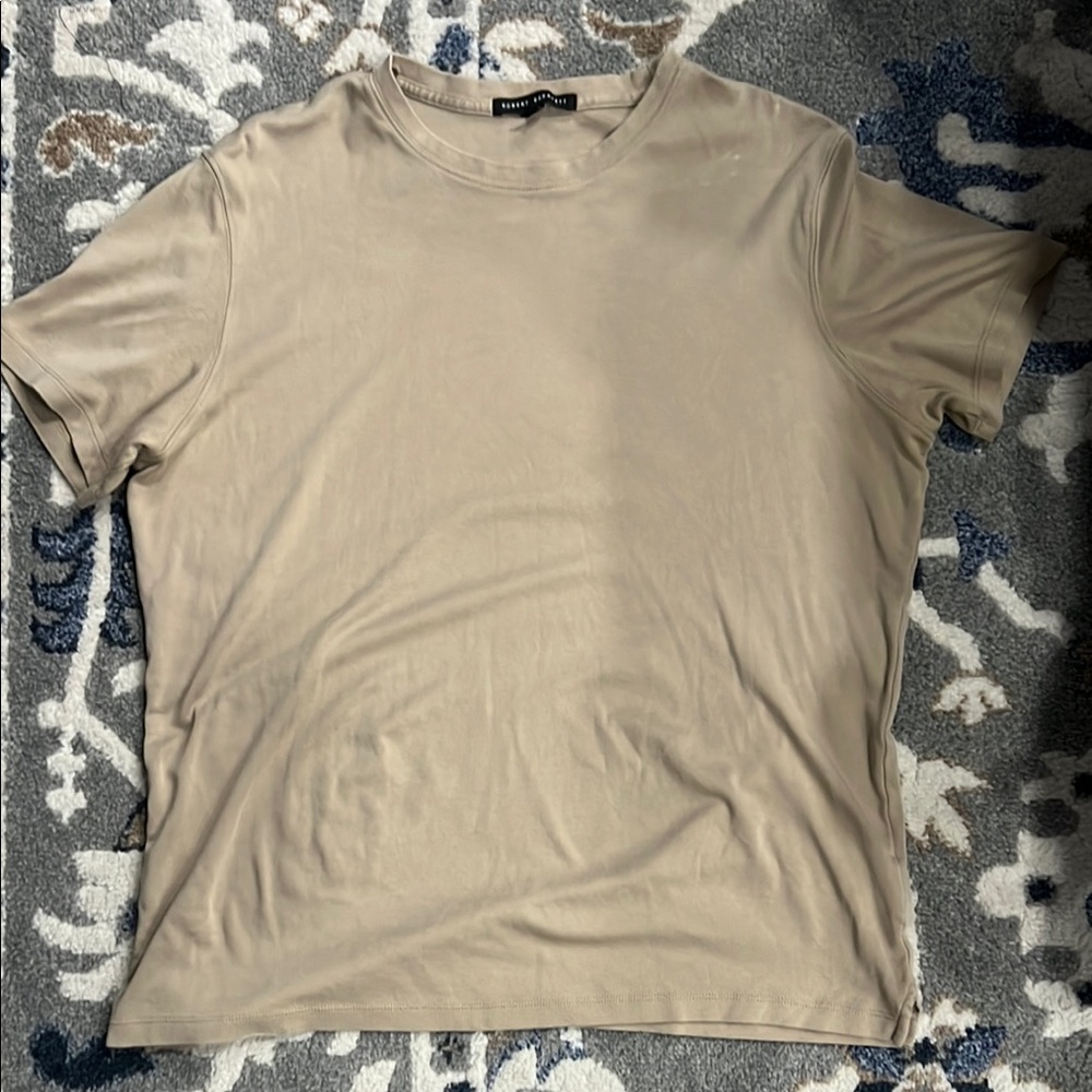 Robert Barakett Tan Short Sleeve Tee Classic Crew Neck